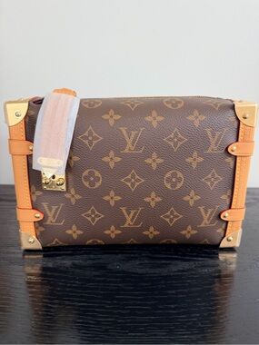 Brown Monogram Canvas Petite Trunk Crossbody Fashion Bag
